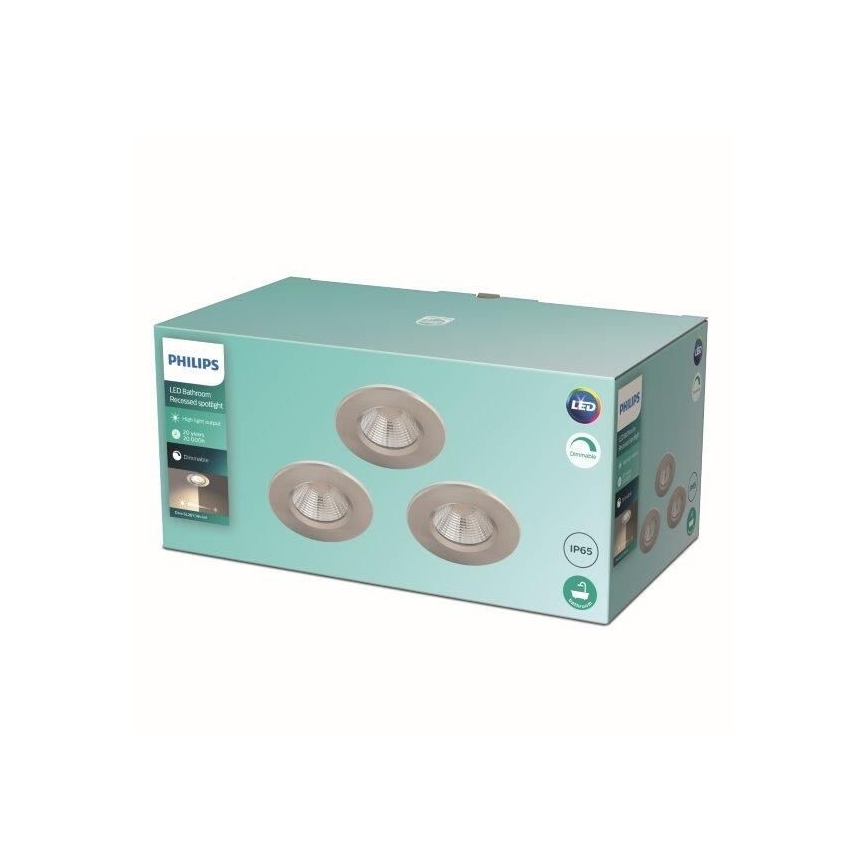 Philips - SETTI 3x Himmennettävä LED-valaisin kylpyhuoneeseen LED/5,5W/230V 2700K IP65