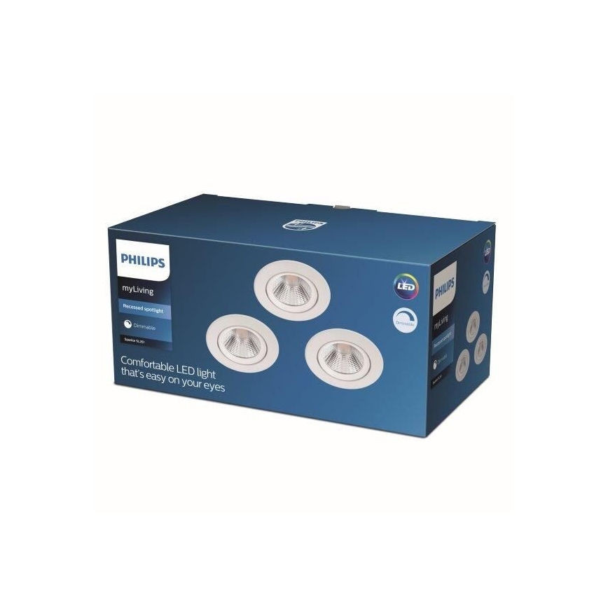 Philips - SETTI 3x Himmennettävä upotettava LED-kattovalaisin LED/5,5W/230V 2700K