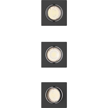 Philips - SETTI 3x Upotettava valaisin PERIDOT 1xGU10/7W/230V musta