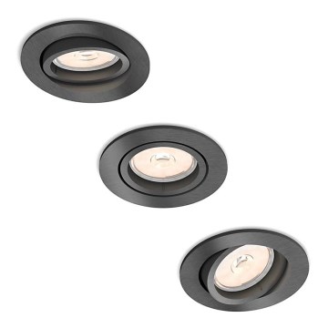 Philips - SETTI 3x Upotettu valo 1xGU10/5,5W/230V