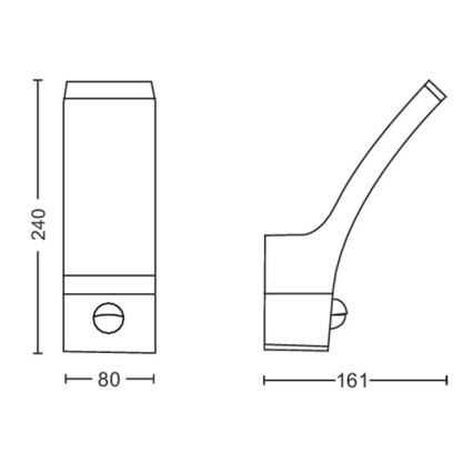 Philips - LED-ulkovalaisin seinälle, liiketunnistimella LED/12W/230V 4000K IP44