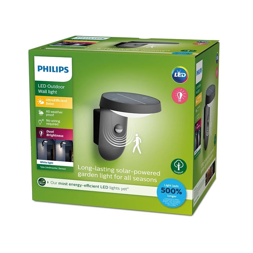 Philips - LED-aurinkoseinävalaisin liiketunnistimella ja hämäräkytkimellä LED/1,2W/4V 1800 mAh 3000K IP44