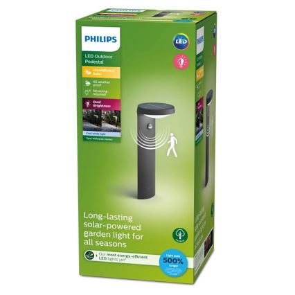 Philips - LED aurinkokäyttöinen lamppu liiketunnistimella ja hämäräkytkimellä LED/1,2W/4V 1800 mAh 4000K IP44