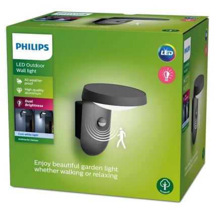 Philips - LED-ulkovaloseinävalaisin sensorilla LED/9W/230V 4000K IP44