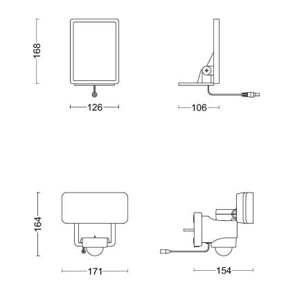 Philips - LED aurinkokäyttöinen seinävalaisin liiketunnistimella ja hämäräkytkimellä TYLUS LED/6W/3,7V 2600 mAh 3000K IP44