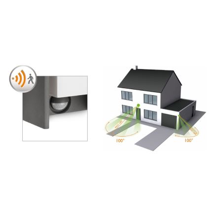 Philips - Ulkoseinävalaisin anturilla BRIDGE 1xE27/15W/230V IP44