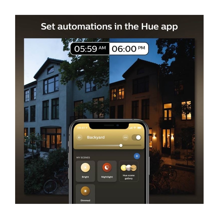 Philips - Himmennettävä ulkoseinävalo Hue INARA 1xE27/7W/230V Wi-Fi IP44