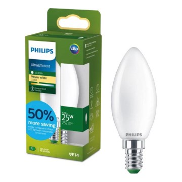 Philips ULTRAEFFICIENT LED-lamppu B35 E14/1,2W/230V 2700K