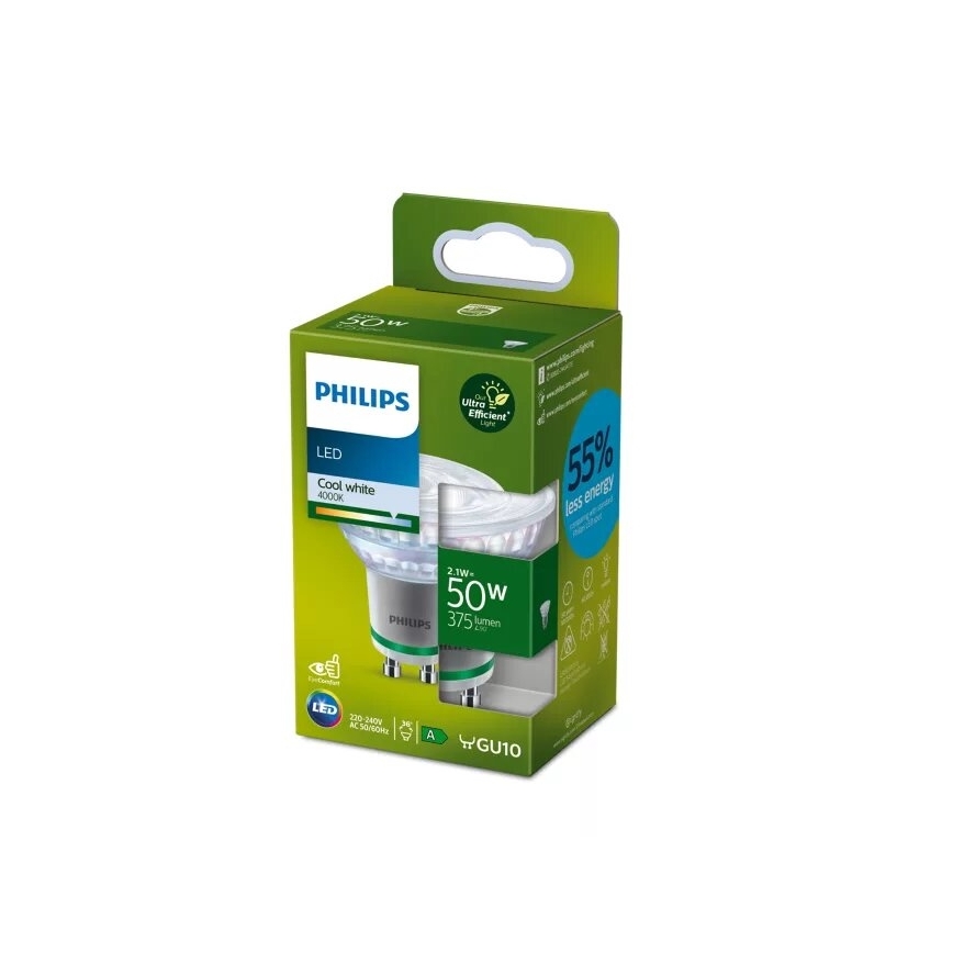 Philips ULTRAEFFICIENT LED-polttimo PAR16 GU10/2,1W/230V 4000K