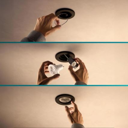 Philips - Upotettava alasvalo PERIDOT 1xGU10/7W/230V musta