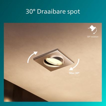 Philips - Upotettava kattovalaisin PERIDOT 1xGU10/7W/230V hopea