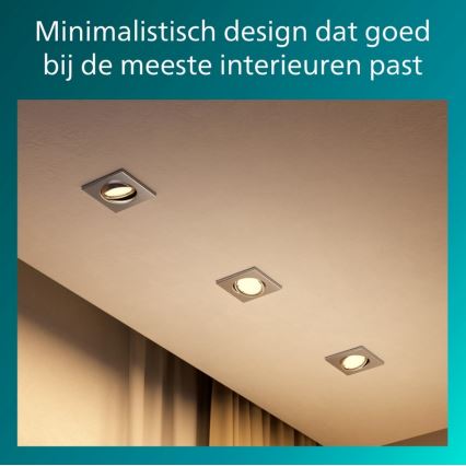 Philips - Upotettava kattovalaisin PERIDOT 1xGU10/7W/230V hopea