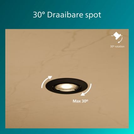 Philips - Uppoasennettava kattovalaisin PERIDOT 1xGU10/7W/230V musta