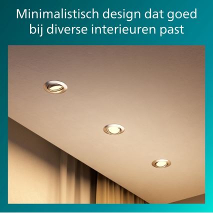 Philips - Uppovalaisin PERIDOT 1xGU10/7W/230V hopeanvärinen