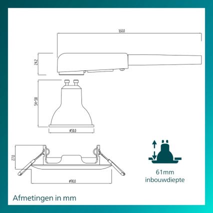 Philips - Uppovalaisin PERIDOT 1xGU10/7W/230V valkoinen