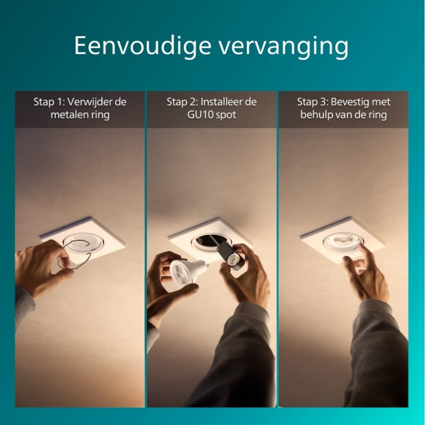 Philips - Uppovalaisin PERIDOT 1xGU10/7W/230V valkoinen