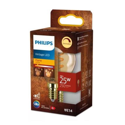 Philips VINTAGE LED-lamppu P45 E14/3W/230V 2200K