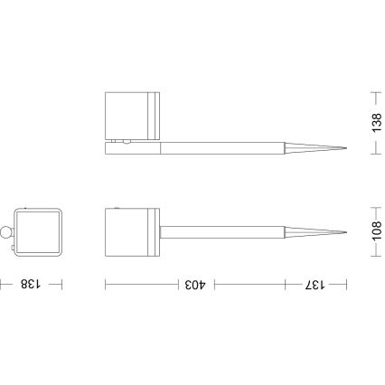 Philips - LED aurinkokäyttöinen VIRONA-valaisin LED/1,8W/3,7V 2600 mAh 2700K IP44