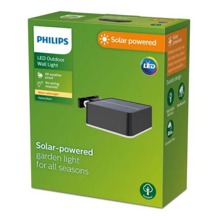 Philips - LED aurinkokäyttöinen seinävalaisin VYNCE LED/1,5W/3,7V 1500 mAh IP44