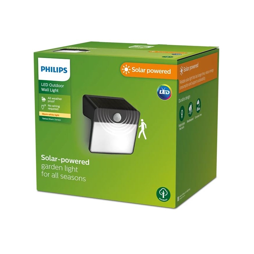 Philips - LED-aurinkoseinävalaisin liiketunnistimella ja hämäräkytkimellä YARIXA LED/2,2W/3,7V 600 mAh IP44