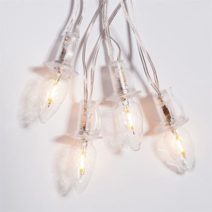 Pidennys LED ulkokäyttöön Jouluketju CONE FILAMENT 20xE10 14m läpinäkyvä/lämpimänvalkoinen IP44, Made in the EU