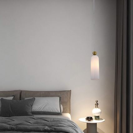 PIEGA-riippuvalaisin kaapelilla, 1xE14/40W/230V, messinki/valkoinen