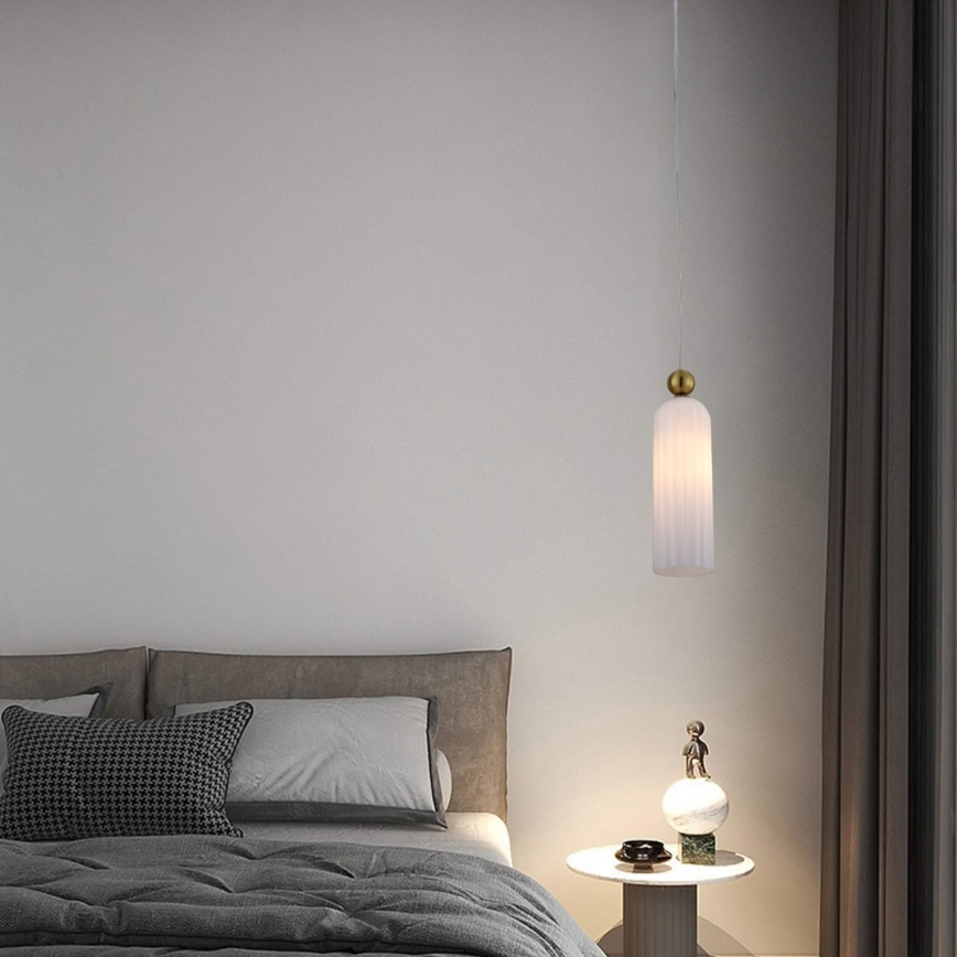 PIEGA-riippuvalaisin kaapelilla, 1xE14/40W/230V, messinki/valkoinen