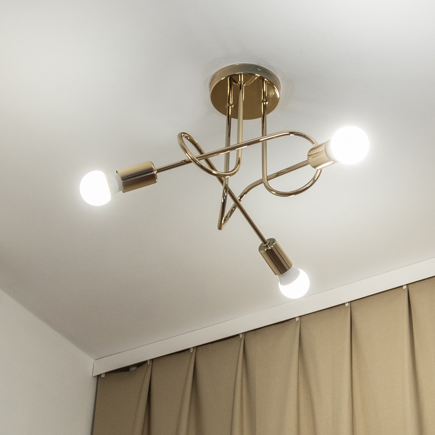 Pinnalle asennettava kattokruunu OXFORD 3xE27/15W/230V, kultainen