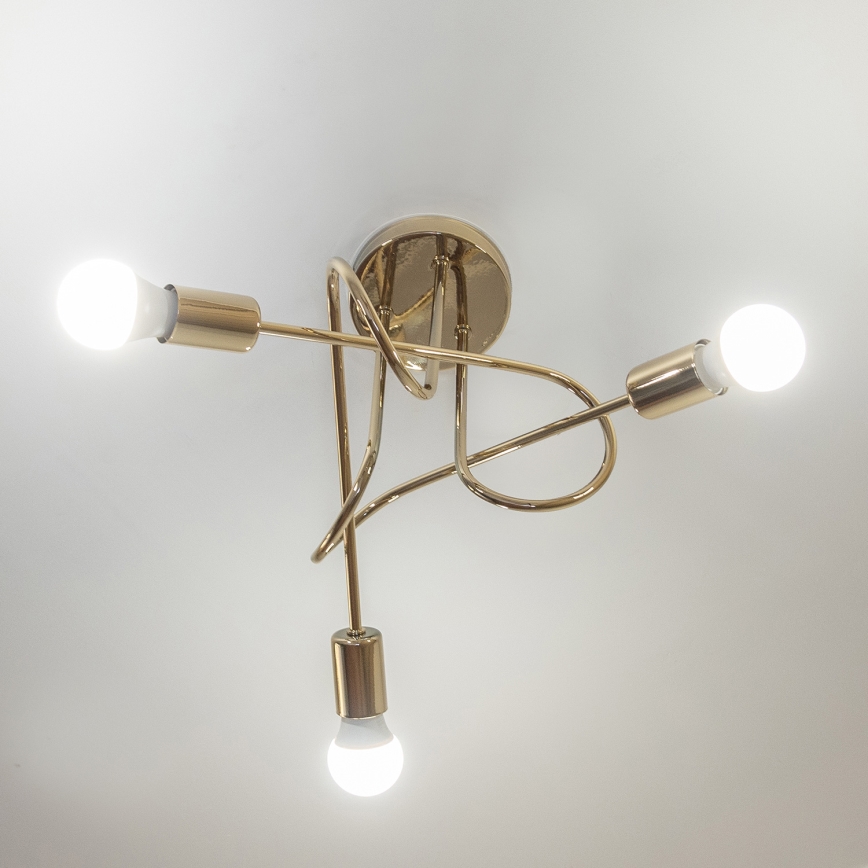 Pinnalle asennettava kattokruunu OXFORD 3xE27/15W/230V, kultainen