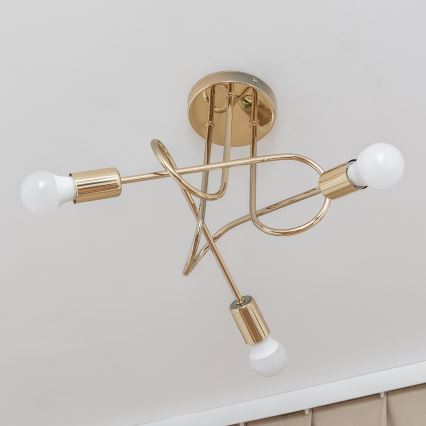 Pinnalle asennettava kattokruunu OXFORD 3xE27/15W/230V, kultainen