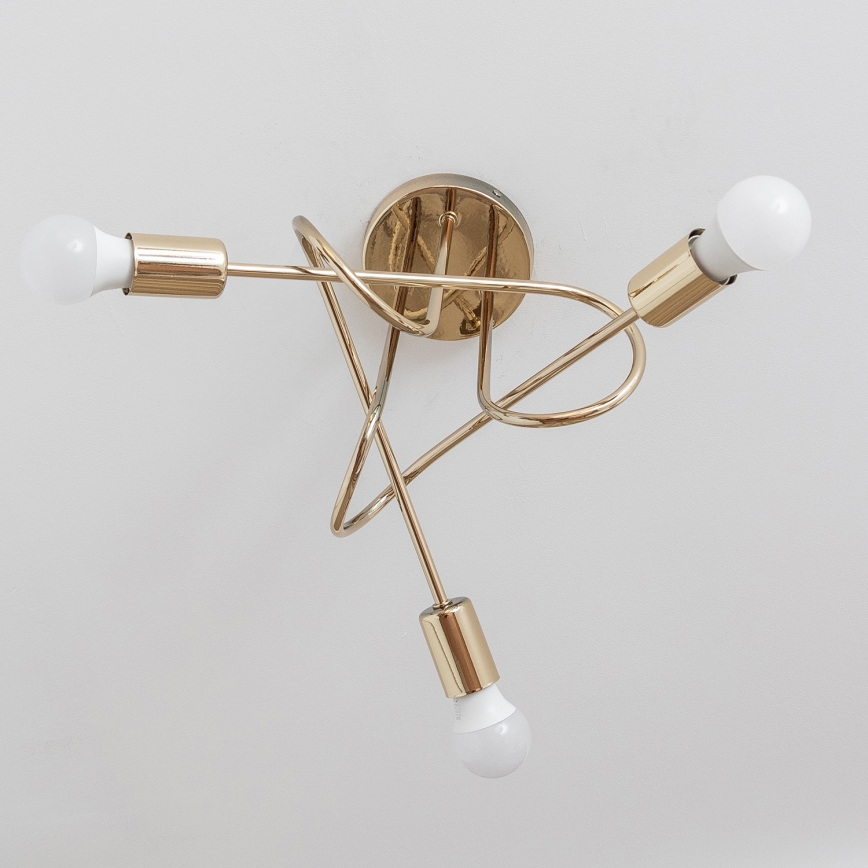 Pinnalle asennettava kattokruunu OXFORD 3xE27/15W/230V, kultainen