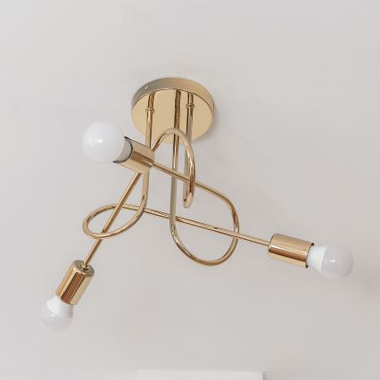 Pinnalle asennettava kattokruunu OXFORD 3xE27/15W/230V, kultainen