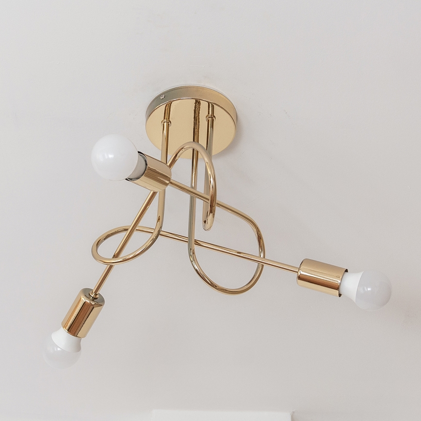 Pinnalle asennettava kattokruunu OXFORD 3xE27/15W/230V, kultainen