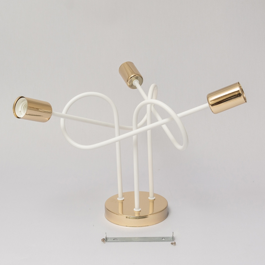 Pinnalle asennettava kattokruunu OXFORD 3xE27/15W/230V, kultainen/valkoinen