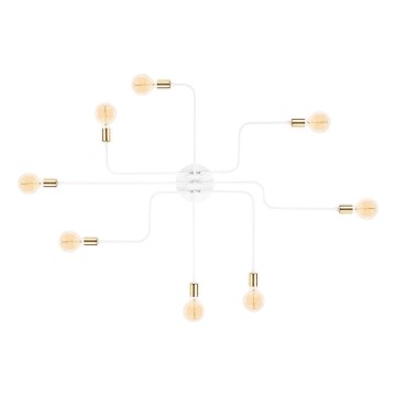 Pinnalle asennettava kattokruunu TRUVA 8xE27/40W/230V valkoinen/kulta