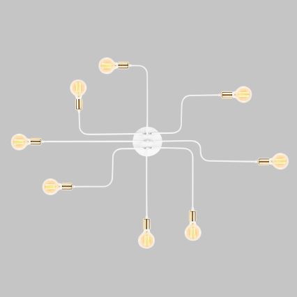 Pinnalle asennettava kattokruunu TRUVA 8xE27/40W/230V valkoinen/kulta