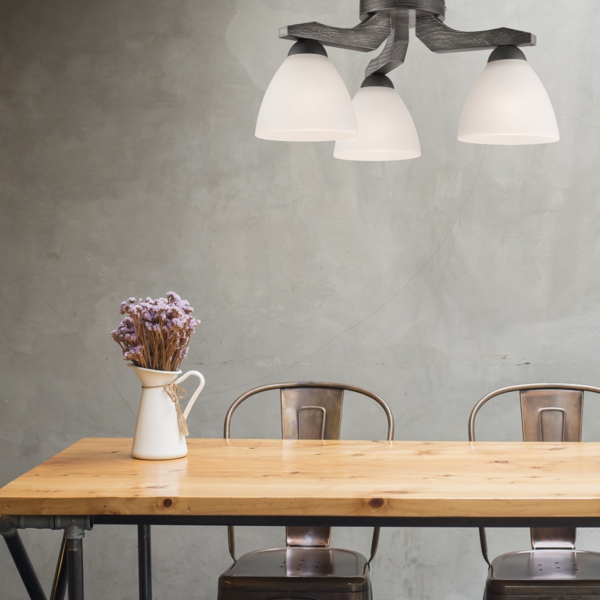 Pinnallinen kattovalaisin ADRIANO 3xE27/60W/230V pyökki