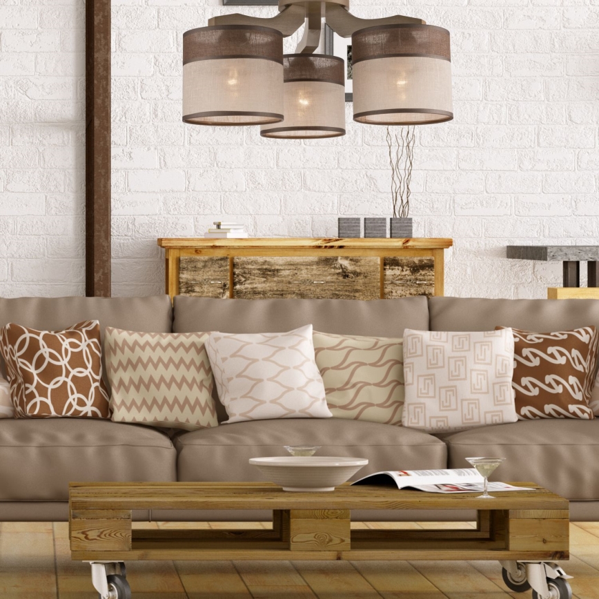 Seinävalaisin ANDREA 3xE27/60W/230V pyökki