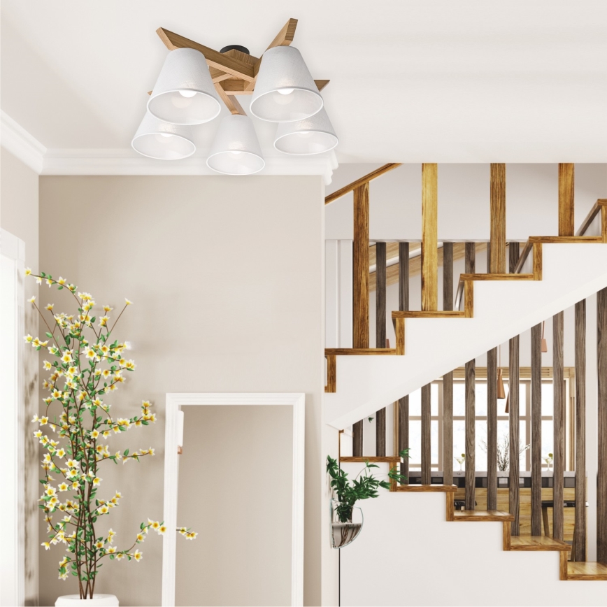 Pinnattu kattovalaisin ANTONIO 5xE14/40W/230V tammi