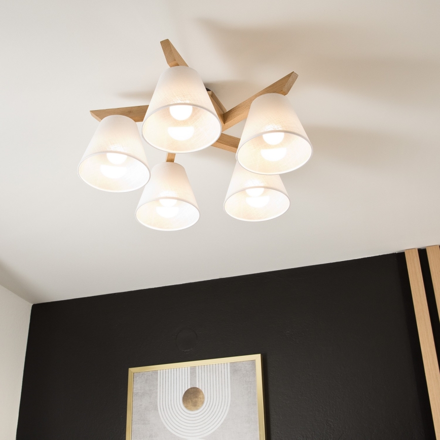 Pinnattu kattovalaisin ANTONIO 5xE14/40W/230V tammi