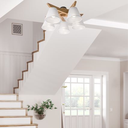 Pinnattu kattovalaisin ANTONIO 5xE14/40W/230V tammi