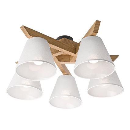 Pinnattu kattovalaisin ANTONIO 5xE14/40W/230V tammi