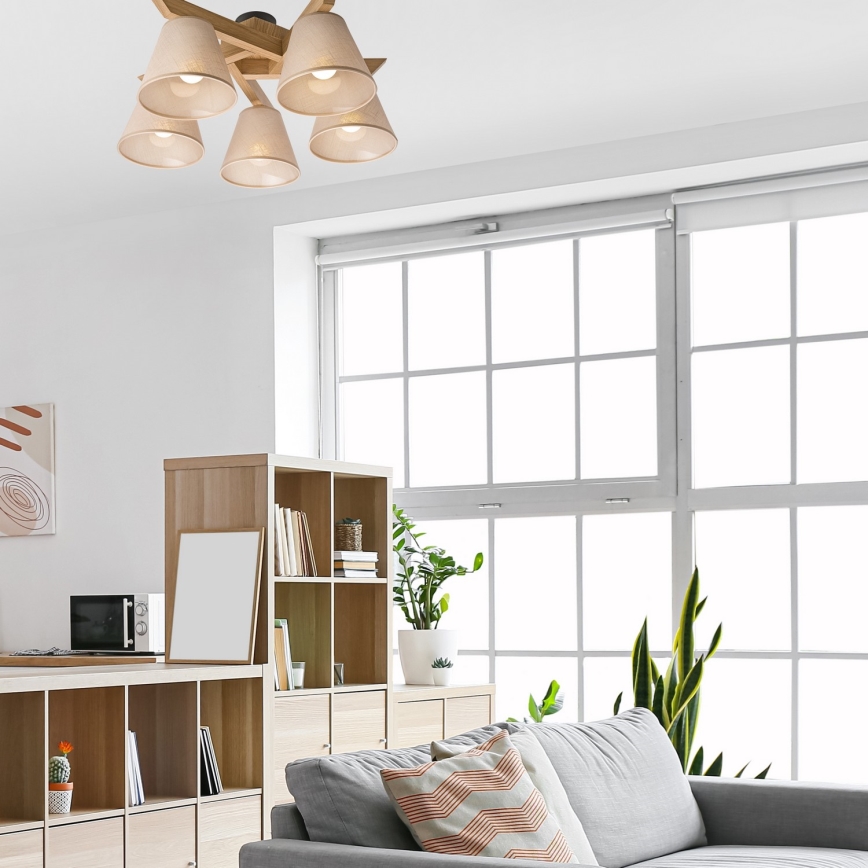 Pinnattu kattovalaisin ANTONIO 5xE14/40W/230V tammi