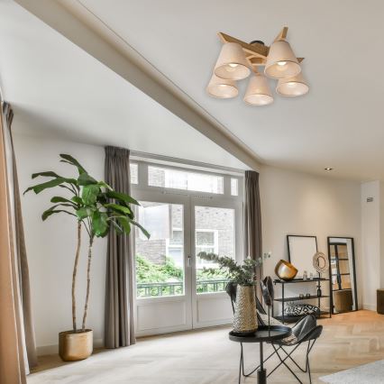 Pinnattu kattovalaisin ANTONIO 5xE14/40W/230V tammi