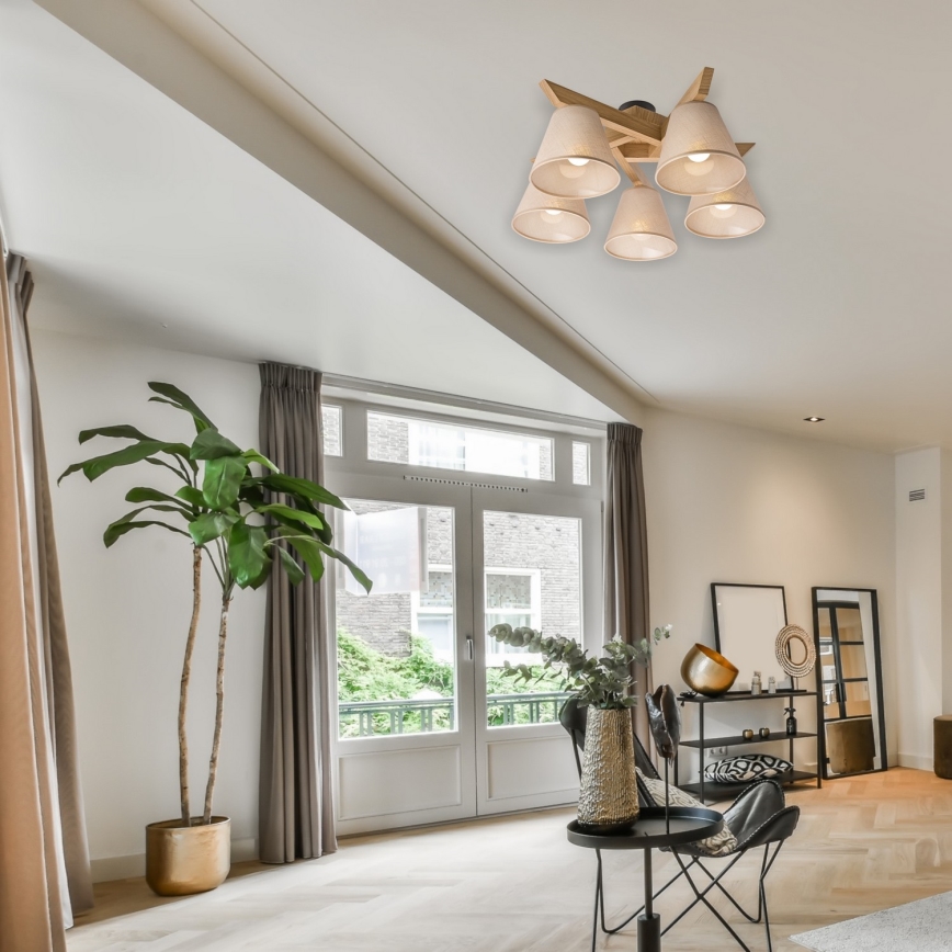 Pinnattu kattovalaisin ANTONIO 5xE14/40W/230V tammi