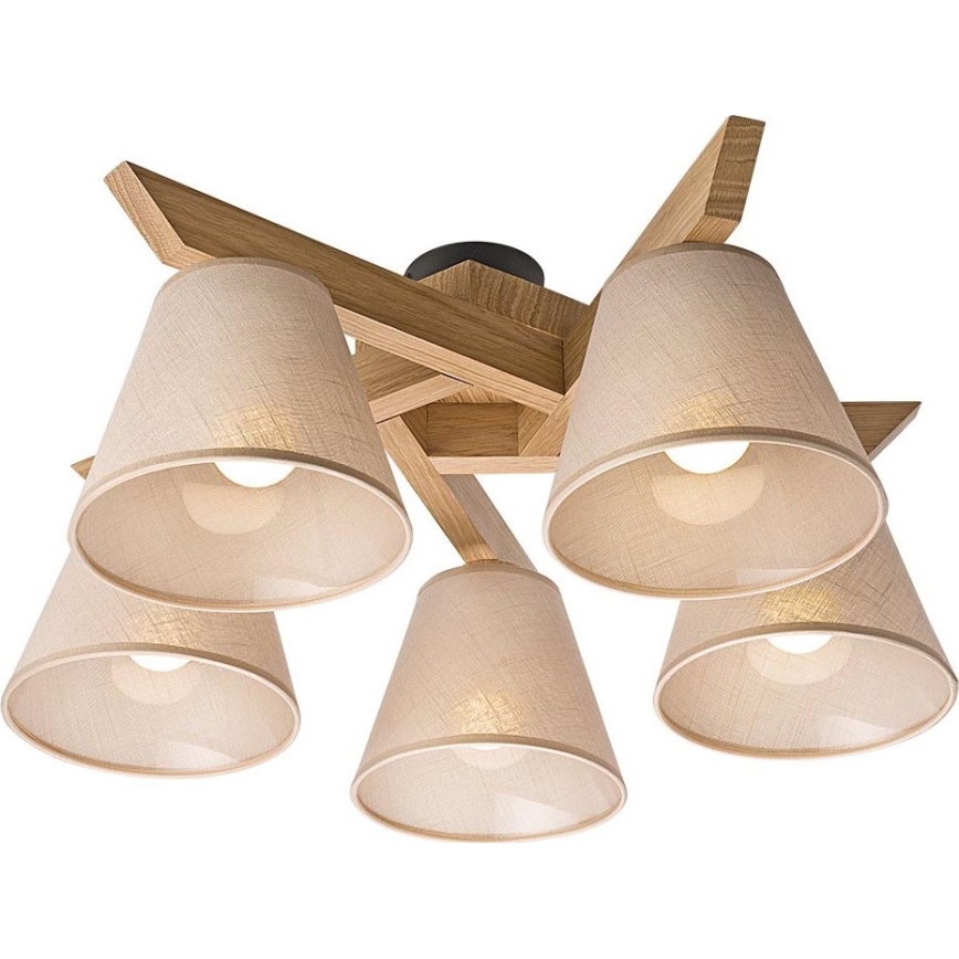 Pinnattu kattovalaisin ANTONIO 5xE14/40W/230V tammi