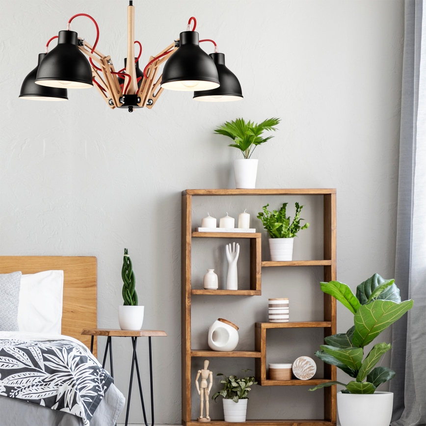 Pinnallinen kattovalaisin MARCELLO 5xE27/60W/230V pyökki