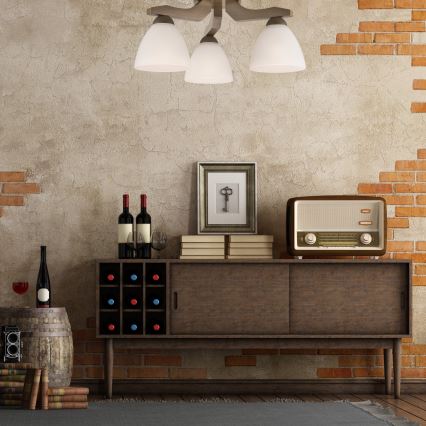 Pinnallinen kattovalaisin ADRIANO 3xE27/60W/230V pyökki