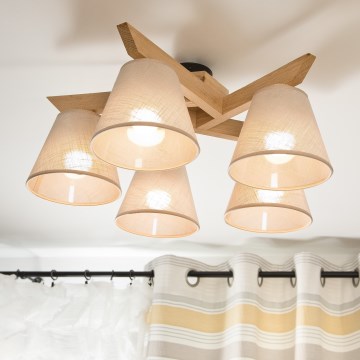 Pinnattu kattovalaisin ANTONIO 5xE14/40W/230V tammi