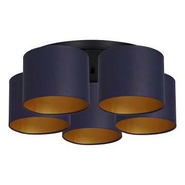 Pinta-asennettava kattokruunu ARDEN 5xE27/60W/230V violetti/kulta